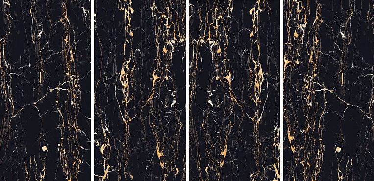 Плитка Керамогранит Art Ceramic Portoro Gold 60x120 High Gloss (1,44 кв.м.) под камень